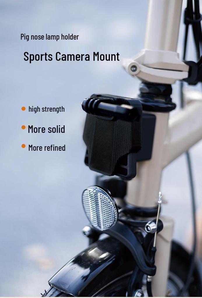 Pig Nose Light Mount & Camera Adapter for Brompton, Dahon, GoPro & DJI Osmo