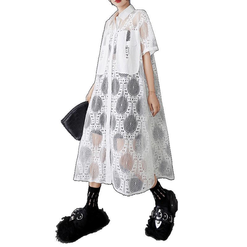 Chic See-Through Lace Summer Dress: Loose, Casual & Trendy