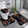 Messi 3pcs Pattern Flannel Nonslip Absorbent Washable Decorative Bathroom Home Toilet Seat Cover Mat Set