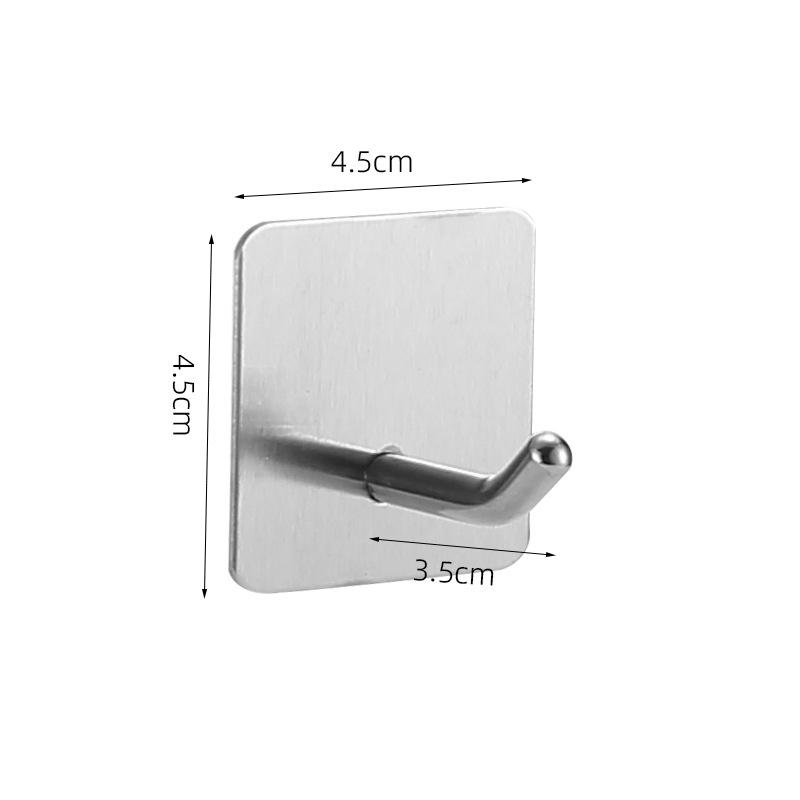 Punch-Free Stainless Steel Adhesive Hook for Coats & Hats - Strong Black Metal Door Hook