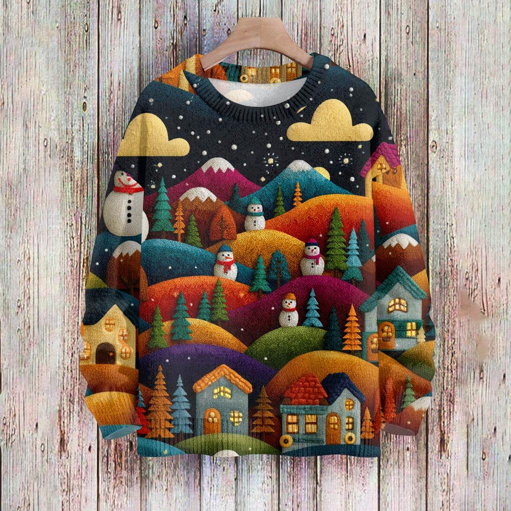 Christmas Sweatshirts For Women Knit Sweater Cute Shirt Fall Crewneck Pullover Tops