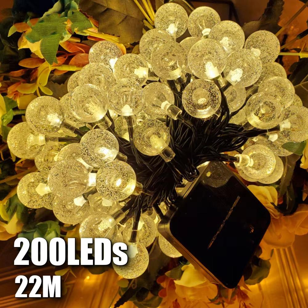 100LED 12M IP65 WaterproofString Light Outdoor Solar Fairy Lights Garland Christmas Decoration Wedding Lamp Garden