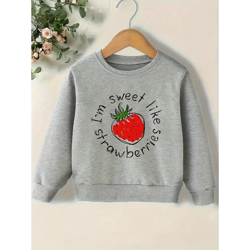 Kids Sweatshirt Cute Printed Pattern Simple Sweet Beauty Baby Spring Thin Round Neck Hoodie