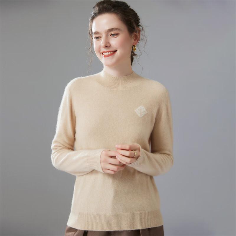 Fanzhen Women's Cashmere High-Neck Pullover Sweater