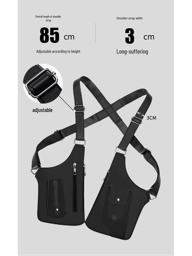 Herren Vintage Rucksack mit Unterarm Crossbody Multifunktionale Einzelschultertasche - Outdoor Handyweste Tasche