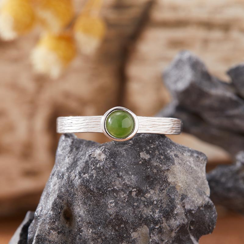 Кольцо с натуральным камнем Яшма Наньхун Гранат Опал Бирюза Женское S925 Стерлинговое Серебро Инкрустированное Сокровище Минималистичное Кольцо на Указательный Палец