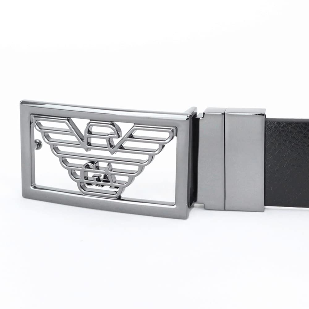 Emporio Armani Reversible Y4S507 Y134J 88244 Men's Belt, 3.5cm Wide, Black, [Used]