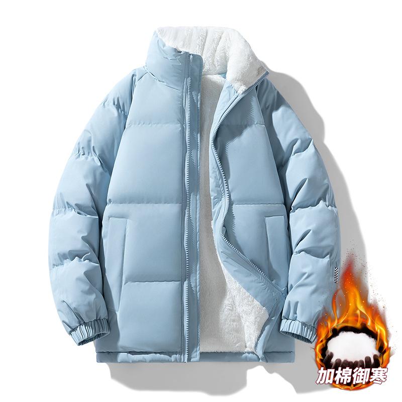 Couple Jackets, Men's and Women's High-end Lambswool Stand-up Collar Cotton Clothes, Niche Style Couple Clothing Trendy Padded Clothes