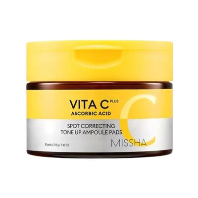 Vita C+ Spot Correcting Tone-Up Ampoule Pads, 210g (80 Pads) – Brightening, Dark Spot Treatment, Vitamin C