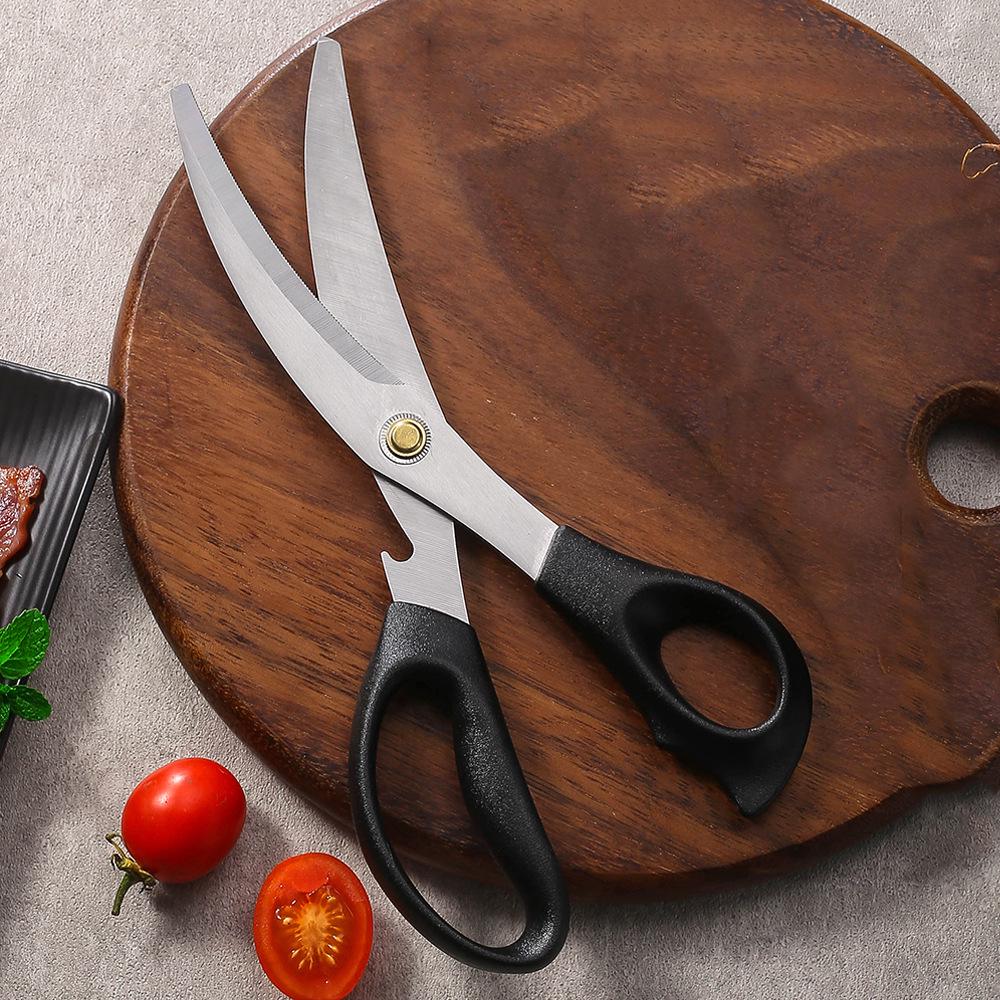 Korean Barbecue Stainless Steel Kitchen Scissors – Multi-functional Shears for Chicken, Steak, and More