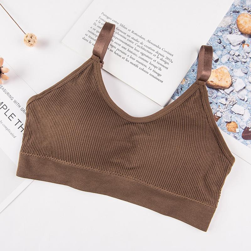 Beauty Back Bear Print Wireless Sports Camisole Bra Comfortable Breathable High Elasticity
