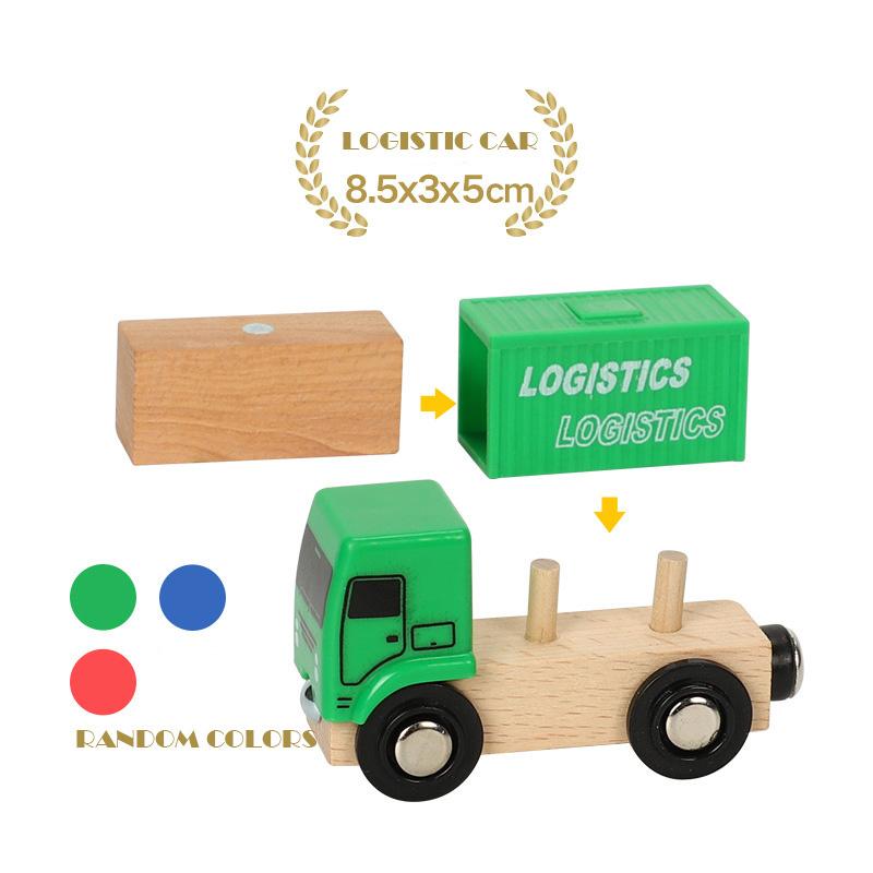 1PC Wooden Magnetic Train Car Locomotive Toy Wood Railway Car Truck Accessories Fit Biro Wooden Tracks Toys for Children Gifts