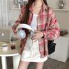 Dames Retro Geruit Overhemd Lange Mouw Met Kraag Knoopsluiting Oversized Geruit Overhemdjas Tiener Meisje Lente Zomer Outfit