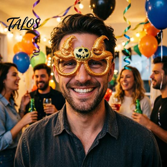 Halloween Party Glasses for Kids Adults, Glitter Glasses Frame Cosplay Party Decoration, Funny Pumpkin Skull Ghost Bat Eyewear Accessory for Party