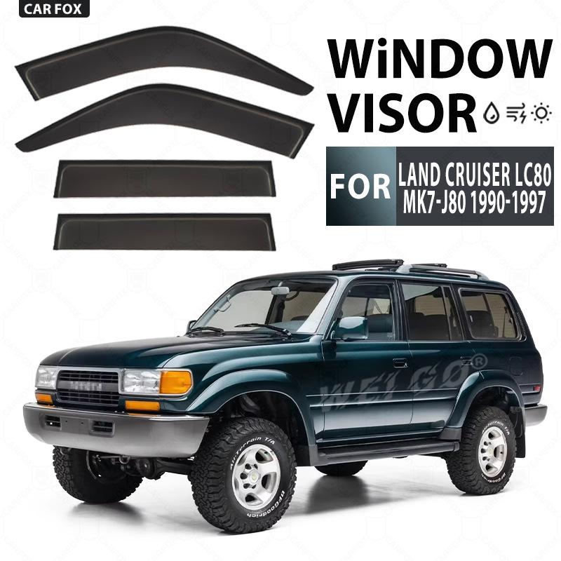 For Toyota LAND CRUISER LC80 MK7 J80 1990-1997 Window Visor Vent Shades Ventvisor Wind Deflectors Visors Rain Guard Shades
