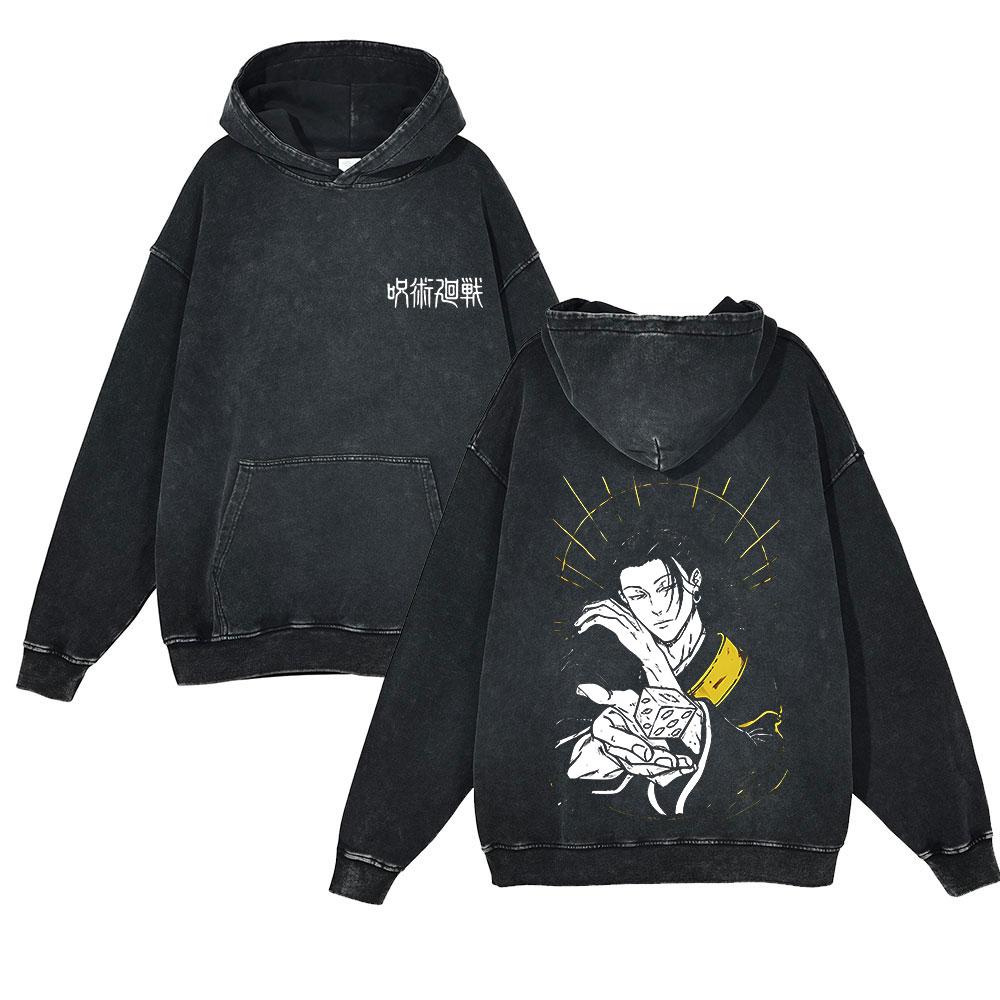 Anime Jujutsu Kaisen Geto Suguru Funny Print Hooded Men Women Cotton Hoodies Plus Size Streetwear Harajuku Vintage Sweatshirt