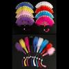 Embroidered Flower Feather Fan Vintage Hand Fan for Costume Dancing Handheld Folding Fan Performances Wedding Party
