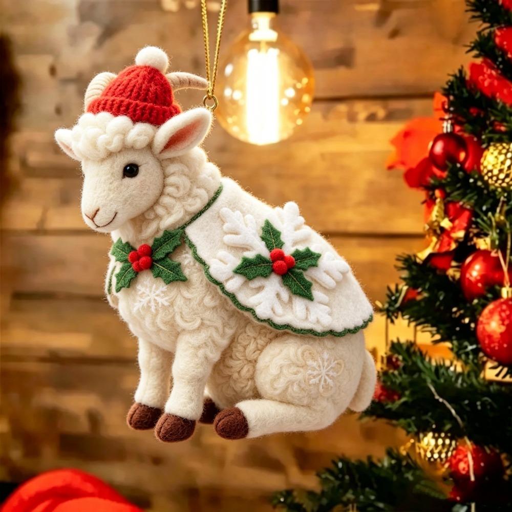 Cartoon Christmas Tree Ornament Hanging Pendant Holiday Decor Durable Sheep Ornament Home