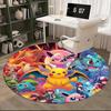 1pz Pokemon Pikachu & Amici Tappeto Rotondo - Tappetino Sedia Design Anime, Regalo Ufficio, Decorazione Stagionale
