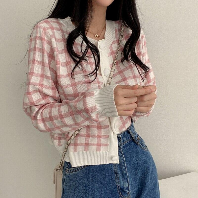 Buy Yitimoky Women Cardigan Plaid 
