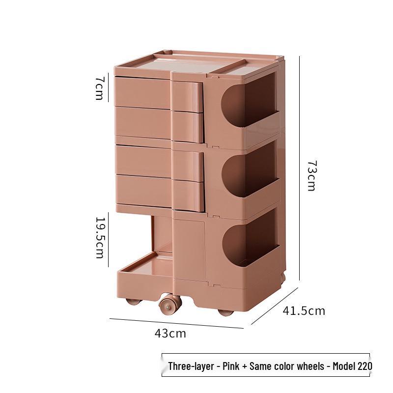 Nordic Rotating Multi-Layer Storage Cabinet: Versatile Makeup, Bedside, or Snack Organizer