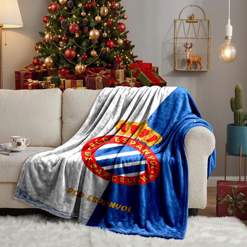 Football Espanyol Design Blanket Lightweight Ideal Bedding Blanket Perfect for Travel, Camping, Living Rooms, Offices, Sofas, Fan Christmas Gift