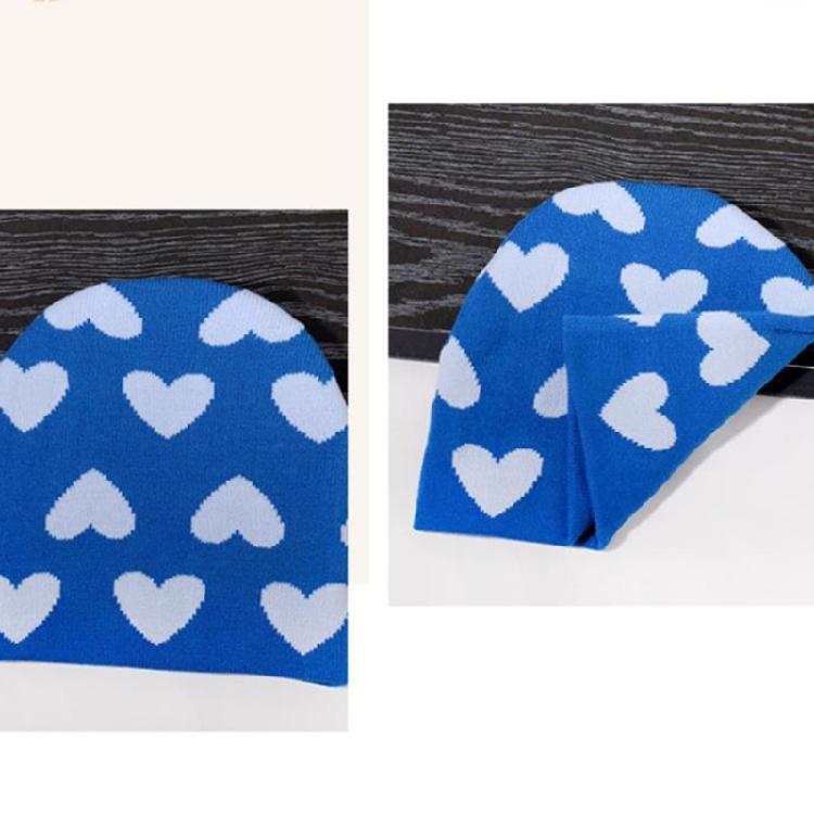 Winter Teen Beanies Hat Elastic Windproof Heart Pattern Hat Ear Protector Hat Adult Winter Cycling Skiing Accessories