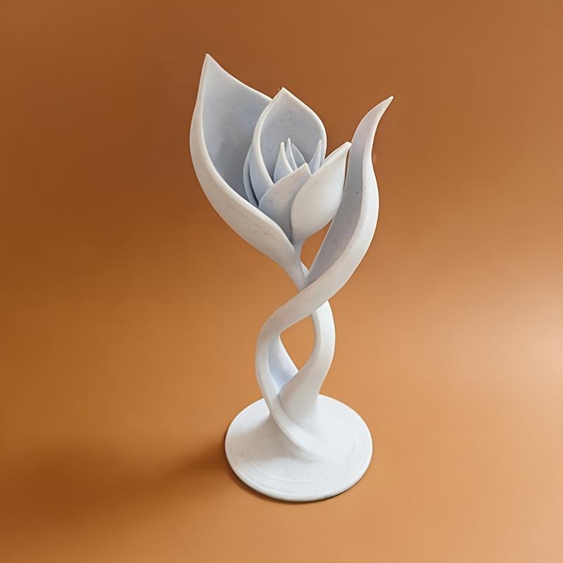 

1PC print tulip flower statue - marble color, modern minimalist design