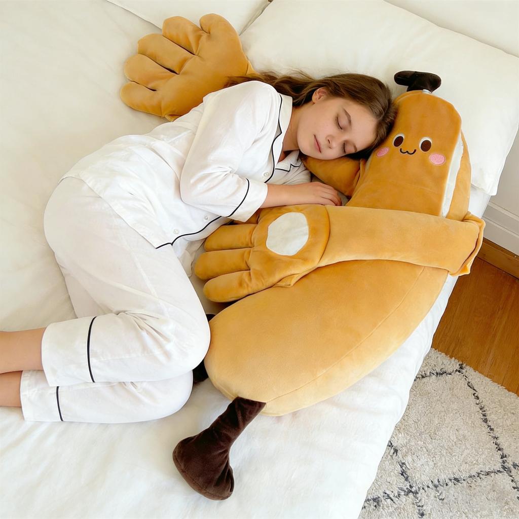 Soothing -shaped Hug Pillow - Oval Shape, Gently Pats, Promotes Restful Sleep.