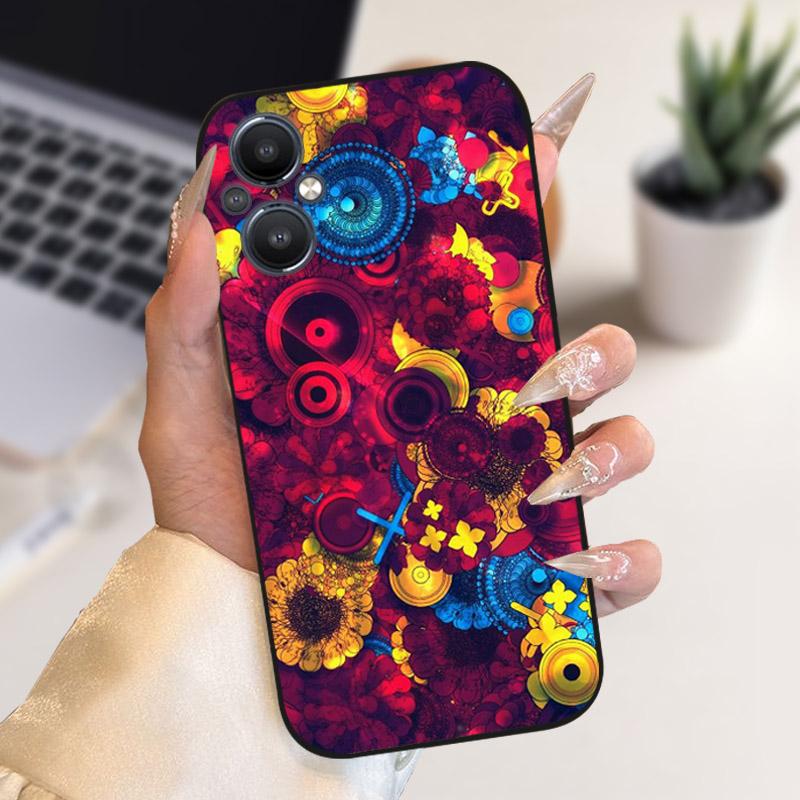 For Oppo Reno 7 8 Lite Reno7 Z 5G Case F21 Pro 5G CPH2341 Stylish Painted Cover Soft Silicone TPU Phone Cases For Oppo A96 5G