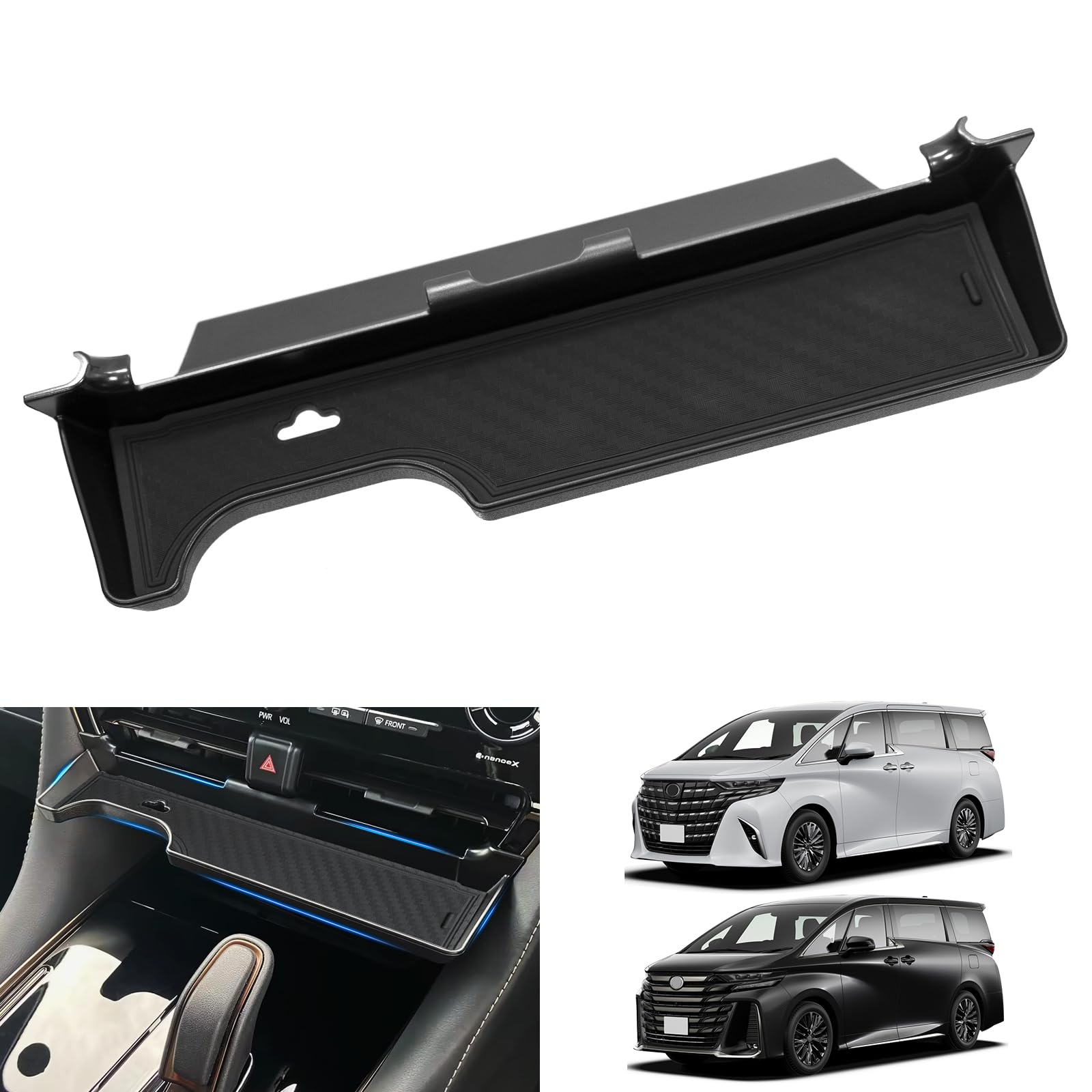 

TELLIKA Center Console Tray for Alphard 40 Series and Vellfire 40 Includes a rubber mat and ABS Easy perfect for storing small items and organizing