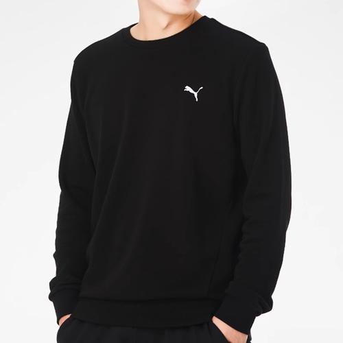 Puma Embroidered Logo Pullover Crewneck Sweatshirt for Men, Black