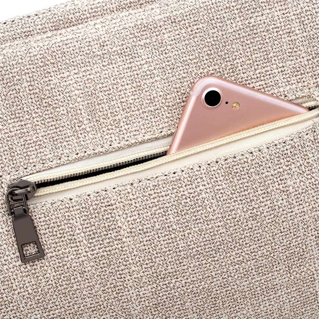 Brown Strap, Zipper Closure, Spacious Handbag for College, Work, Everyday Use - Durable & Easy-Clean Design