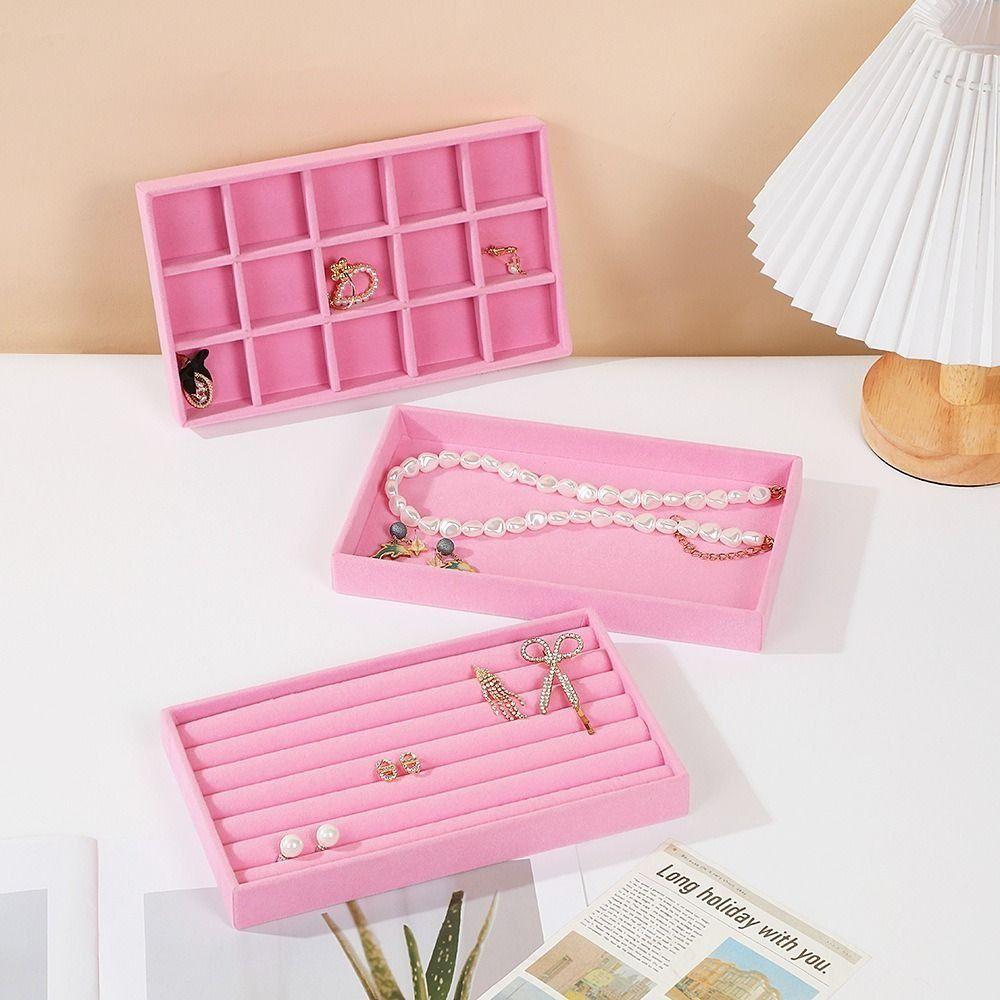 Stackable Velvet Jewelry Storage Box Multicolor Organizer Trays Drawer Box  Ring Bracelet Necklace