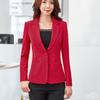 Women Blazer Office Lady  Elegant Slim Notched Women Blazers and Jackets Button Long Sleeve Solid Work Female Blue Suit Coat