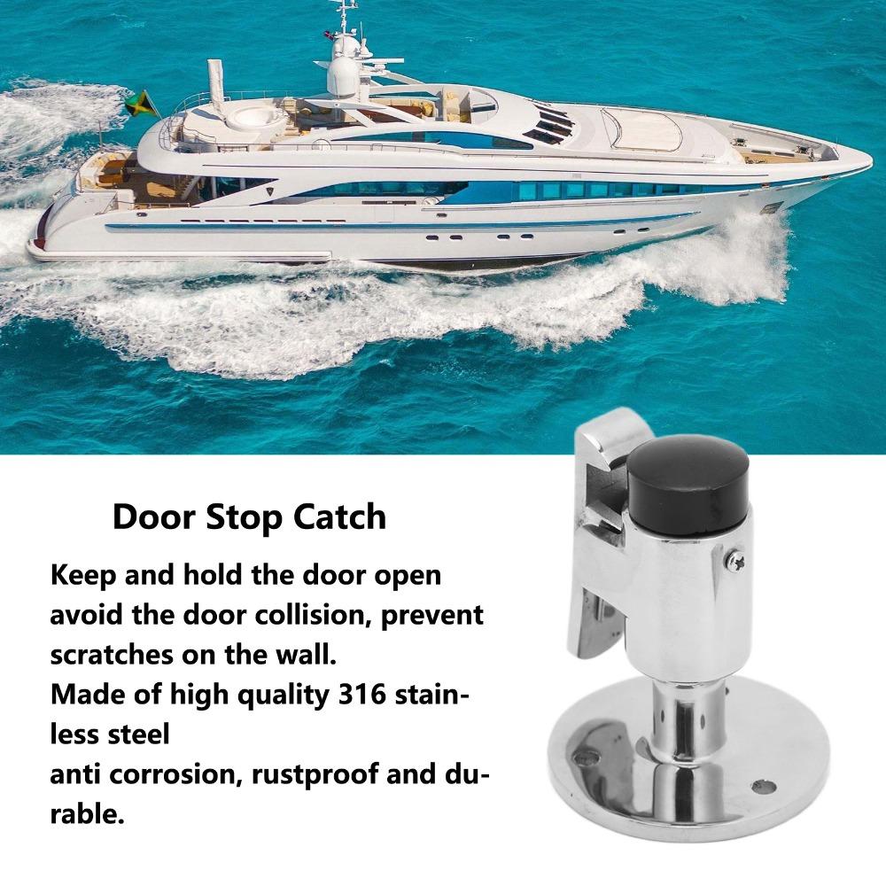 Parador de Porta de Aço Inoxidável 316 Prata Suporte de Trava de Porta Construção Durável Parador de Porta Porta de Barco