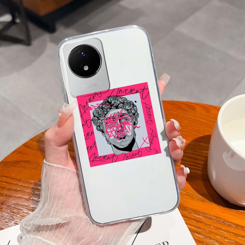 For Vivo Y02 Y02A Y02S Y10 Y11 Y12 Y12a Y13 Y15 Y15a Y16 Y17 Y19 Clear TPU Case Ocean Whale Pattern Anti Drop Back Cover For Vivo Silicone Phone Shell