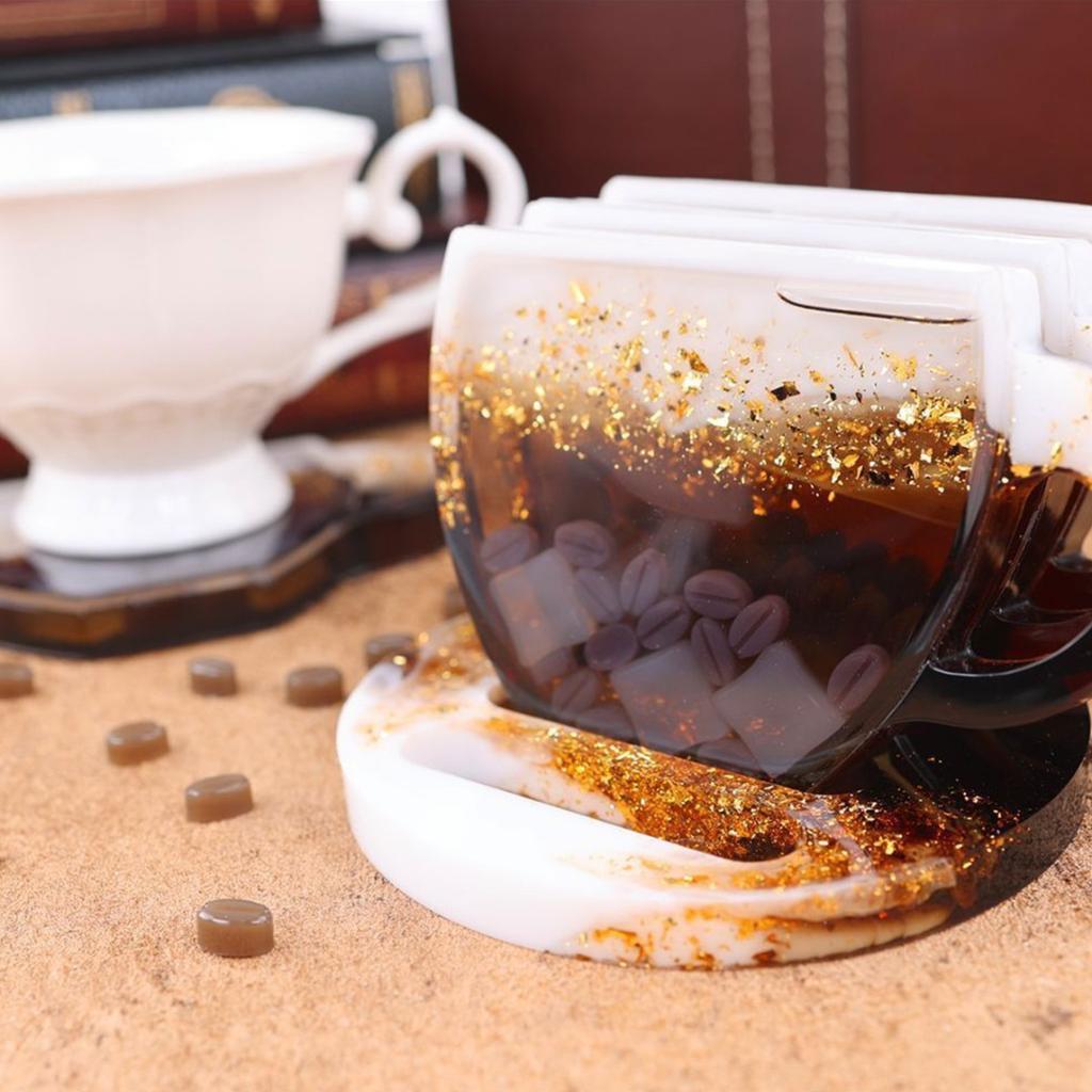 Kaufe Kaffeetasse-Untersetzer-Form, Aufbewahrungshalter, Tablett, Tassenunterlage, Kunstharz, Epoxid-Gussform zum Preis ab 10