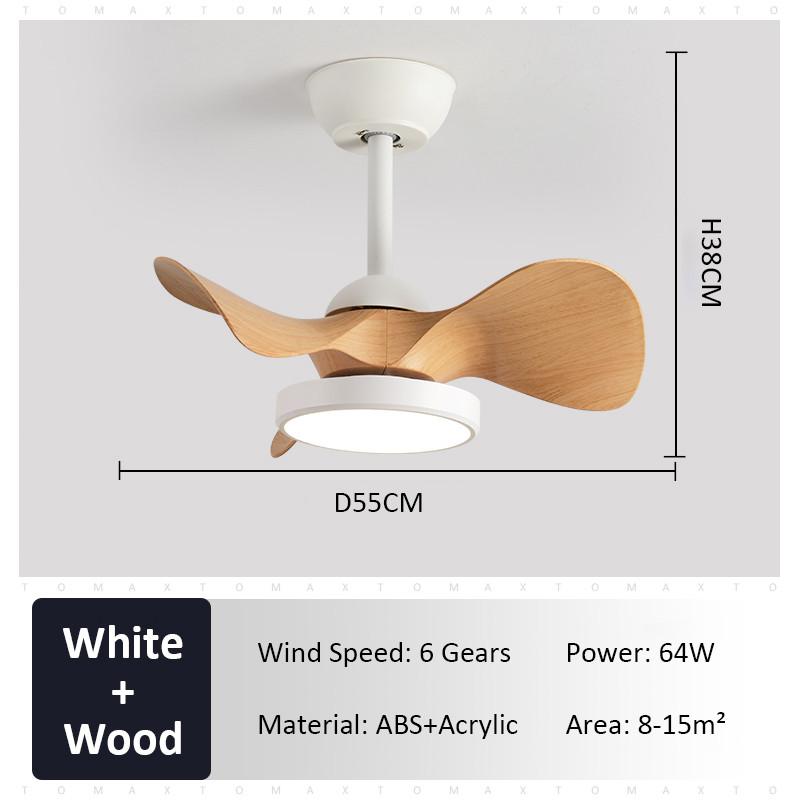 21 Inch 6-Speed Quiet Ceiling Fan Light Adjustable DC Motor Ceiling Fan Lamp Bedroom Dining Room Patio Lighting Ceiling Fan