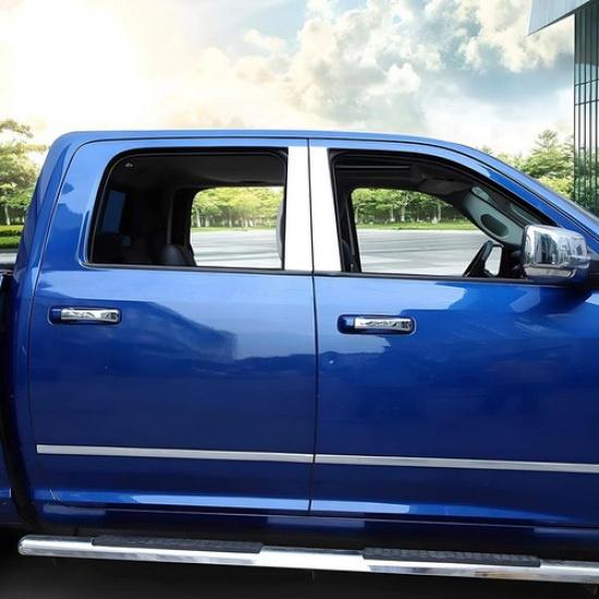 Chrome Car Door Window Pillar Post Covers Stickers Fits Dodge Ram 1500 2009-2018