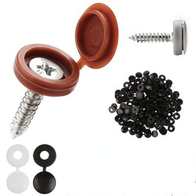 100Pcs Screw Cover Caps Washer Flip Tops Screw Caps Snap Buttons for Hardware Supplies Accessories Tool