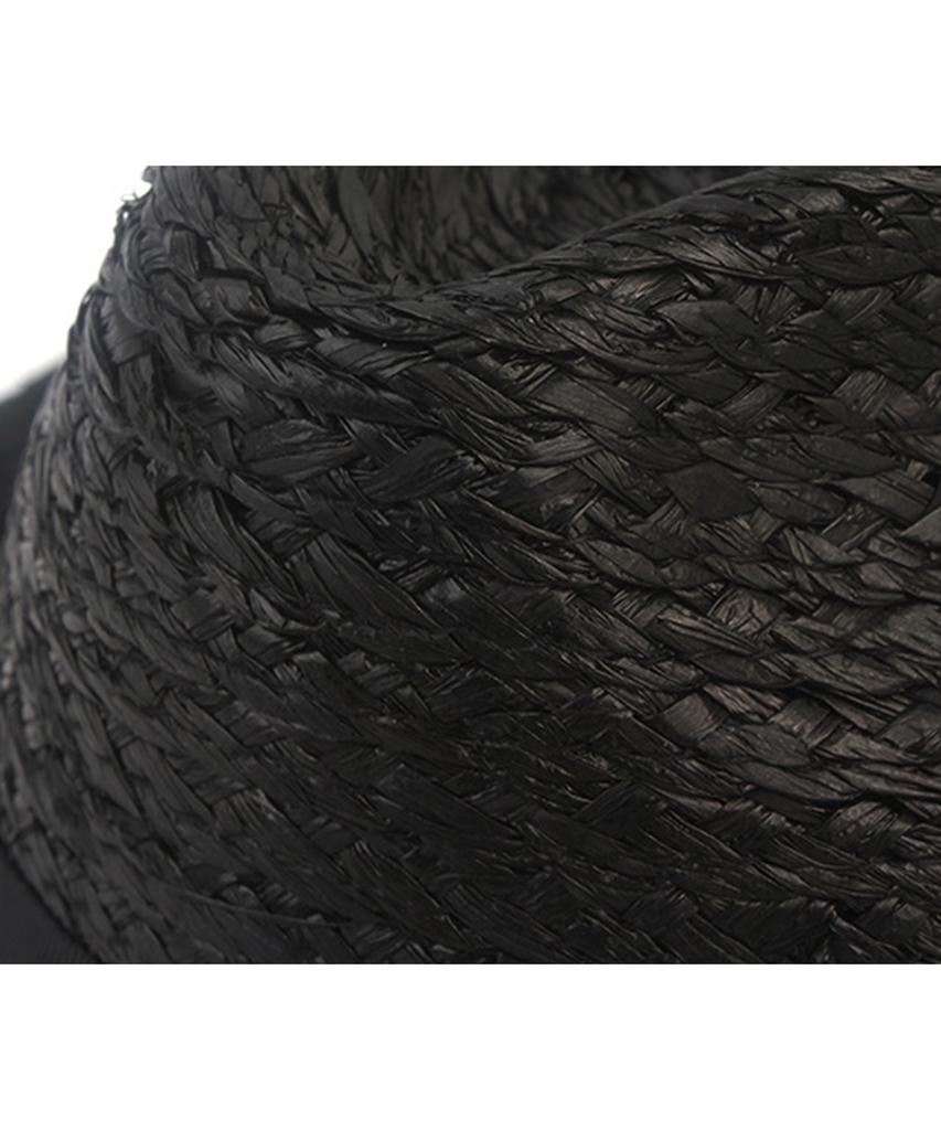 Yunibeosyeolkemiseuteuli Bu Raffia Line Black Fedora Summer Hat