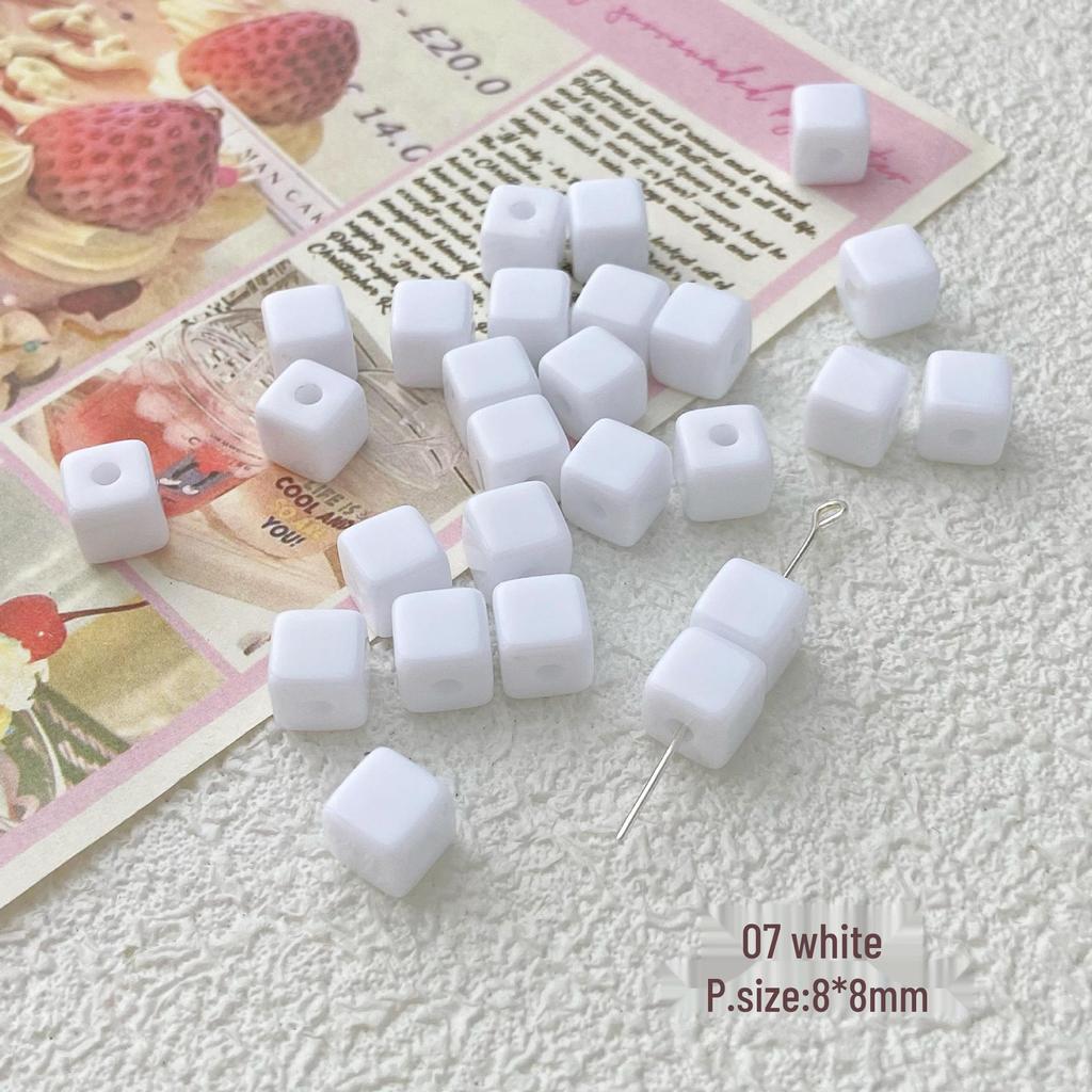 Solid Color Square Acrylic Beads: DIY Jewelry, Phone Chains, Hair Clips & Earrings Accessories