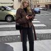 European American Women's Autumn/Winter Woolen Coat - Long Sleeve Tie Overcoat Jacket
