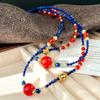 Natural Lapis Lazuli Chalcedony Agate Contrasting Necklace Collarbone Chain Sweater Chain