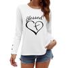 Tshirts For Women Long Sleeve,Round Sleeve Vertical Cross Casual Graphic Shirt,