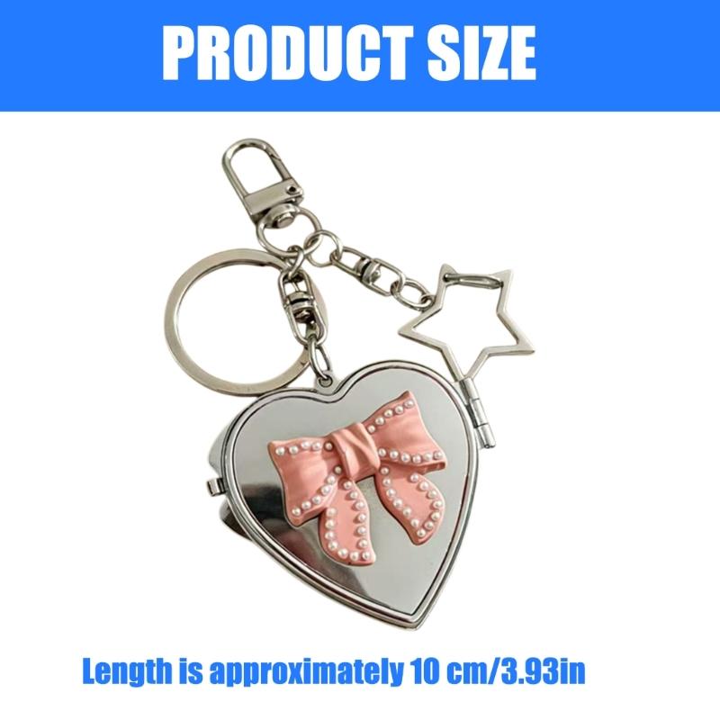 Vintage Butterfly Heart Mirror Keychain For Girls Women Fashion Accessory Stylish Accessories Perfect For Keys Bags