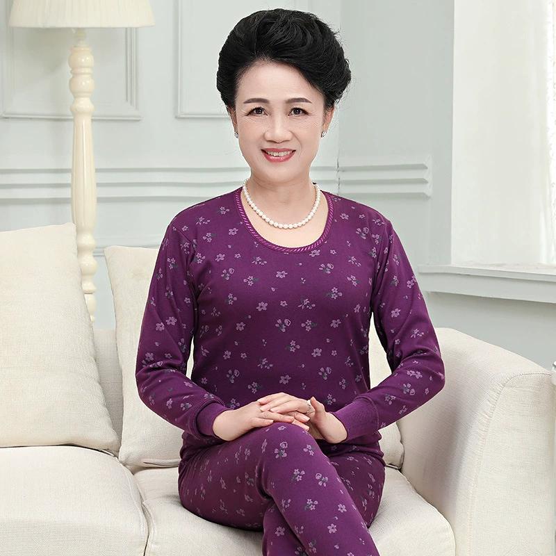 

Женский термокомплект из чистого хлопка для среднего и пожилого возраста - Тонкий большой размер на осень-зиму M