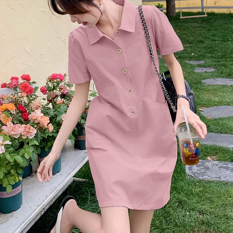 ZANZEA Women Casual Turn Down Collar Summer Short Sleeve Shirt Dress