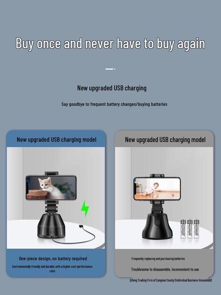 360° Auto-Tracking Gimbal for Mobile Phones - Perfect for Live Streaming and Face Tracking